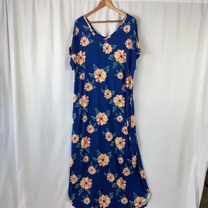 LuLaRoe Macy Maxi Dress 2X Floral NEW